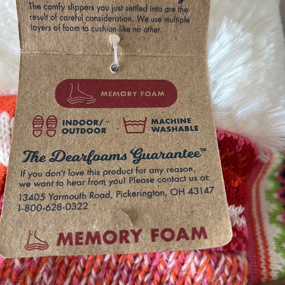 Dearfoams Memory Foam Slippers Boot Tall Holiday Christmas Winter indoor… - Picture 3 of 3